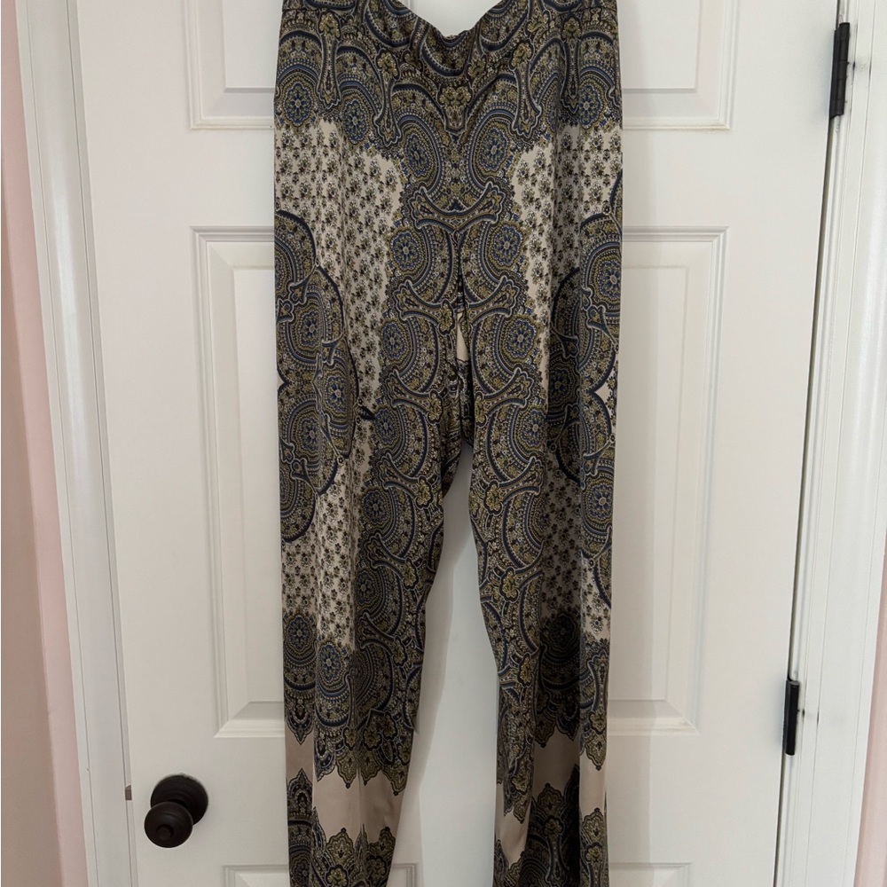 W by Worth Paisley Wide Leg Pants - Black, Gray, Cream